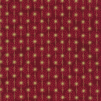 Stof Christmas - Frosty Snowflake 4590-409 Red/Gold by Stof Fabrics