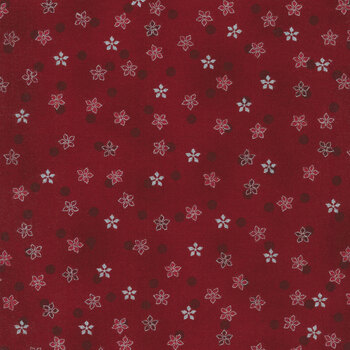 Stof Christmas - Frosty Snowflake 4590-418 Red/Silver by Stof Fabrics