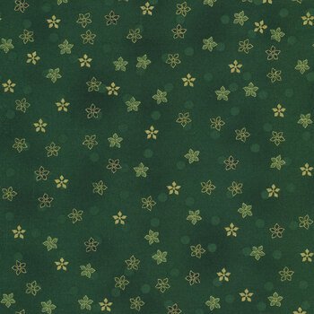 Stof Christmas - Frosty Snowflake 4590-805 Green/Gold by Stof Fabrics