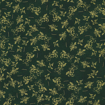 Stof Christmas - Frosty Snowflake 4590-806 Green/Gold by Stof Fabrics