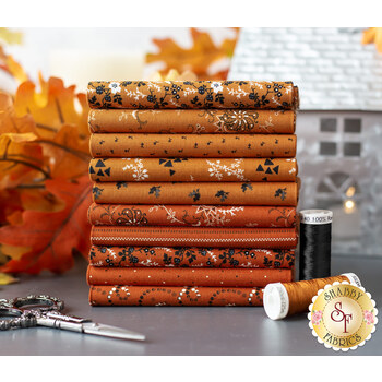 Rustic Gatherings 10 FQ Set - Burnt Orange by Primitive Gatherings for Moda Fabrics