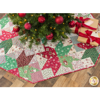 Stars From Above Tree Skirt Kit - Postcard Christmas
