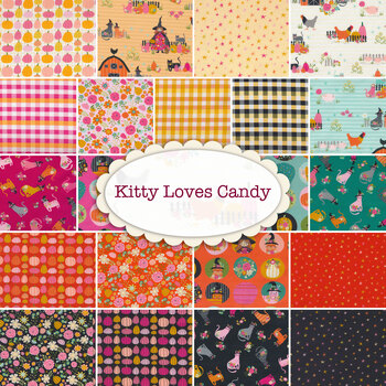 Kitty Loves Candy  Yardage by Poppie Cotton