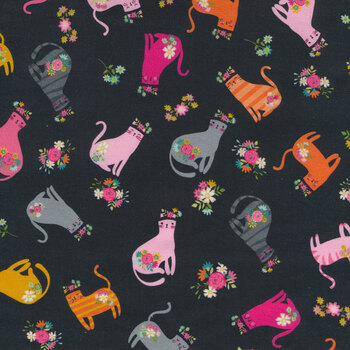 Kitty Loves Candy KC23901-BLACK by Poppie Cotton