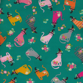 Kitty Loves Candy KC23902-TEAL by Poppie Cotton