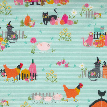 Kitty Loves Candy KC23911-TEAL by Poppie Cotton