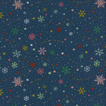 Oh What Fun 23304-BLUE Snowflake Fun by Elea Lutz for Poppie Cotton REM