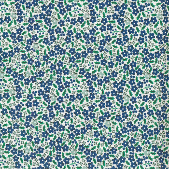 Oh What Fun 23307-BLUE Holly Flowers by Elea Lutz for Poppie Cotton