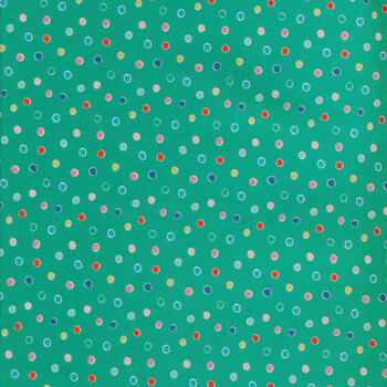 Oh What Fun 23313-GREEN Snow Dots by Elea Lutz for Poppie Cotton