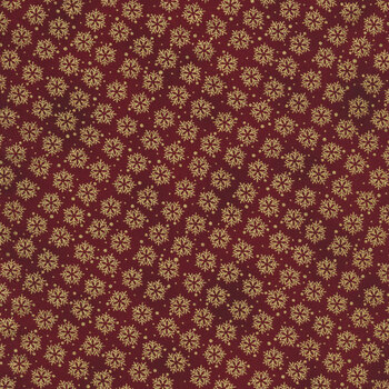 Stof Christmas - Twinkle 4590-013 Red Tiny Snowflakes by Stof Fabrics
