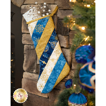  Quilt As You Go Holiday Stocking - Christmas Joy - Blue
