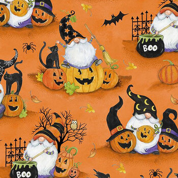 The Boo Crew 39792-889 Orange by Susan Winget for Wilmington Prints