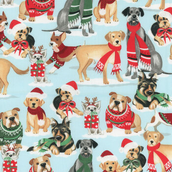 Santa Paws 20752-BLU by Jo Taylor for 3 Wishes Fabrics