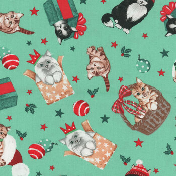 Santa Paws 20754-GRN by Jo Taylor for 3 Wishes Fabrics