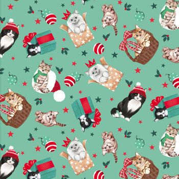 Santa Paws 20754-GRN by Jo Taylor for 3 Wishes Fabrics