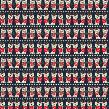 Santa Paws 20755-NVY by Jo Taylor for 3 Wishes Fabrics