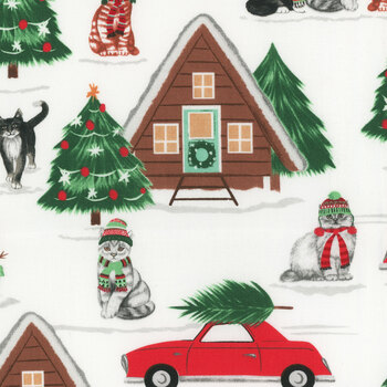 Santa Paws 20756-WHT by Jo Taylor for 3 Wishes Fabrics