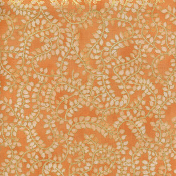 Jeweled Leaves 21611-143 Coral from Robert Kaufman Fabrics