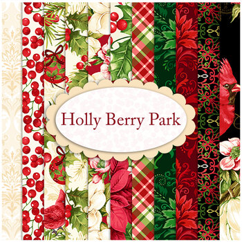 Holly Berry Park  12 FQ Set by Art Loft for Studio E Fabrics