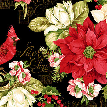 Holly Berry Park 7264-99 Black by Art Loft for Studio E Fabrics
