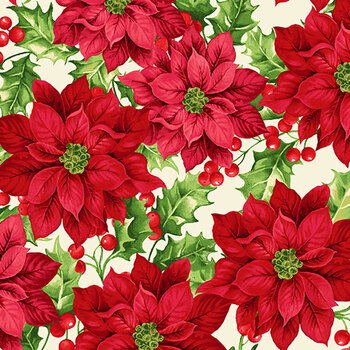 Holly Berry Park 7265-33 Cream by Art Loft for Studio E Fabrics