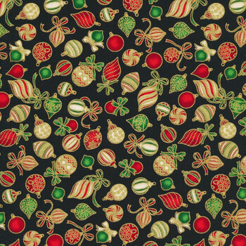 Holiday Charms 19948-2 Black from Robert Kaufman Fabrics