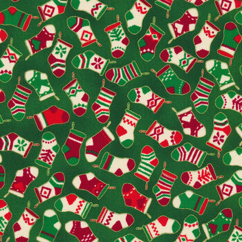 Holiday Charms 21621-224 Evergreen from Robert Kaufman Fabrics