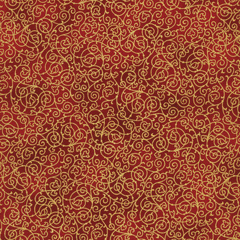 Holiday Elegance V7171-78G Scarlet Gold by Hoffman Fabrics