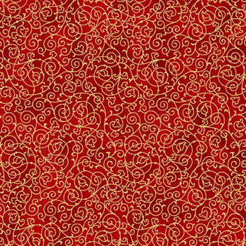 Holiday Elegance V7171-78G Scarlet Gold by Hoffman Fabrics