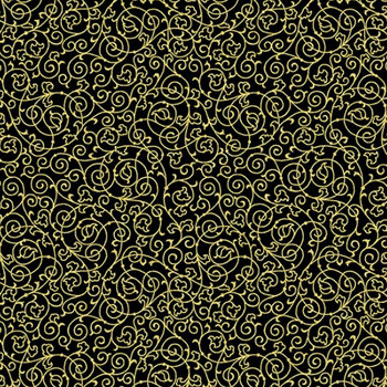 Holiday Elegance V7171-4G Black Gold by Hoffman Fabrics