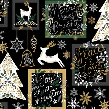 Christmas Shine 20713-BLK by 3 Wishes Fabrics