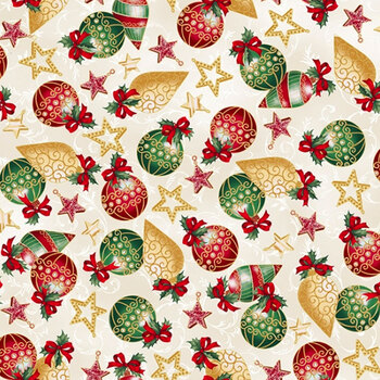 Holiday Elegance V7168-20G Natural Gold by Hoffman Fabrics