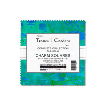Tranquil Gardens  Charm Squares by Lunn Studio for Robert Kaufman Fabrics