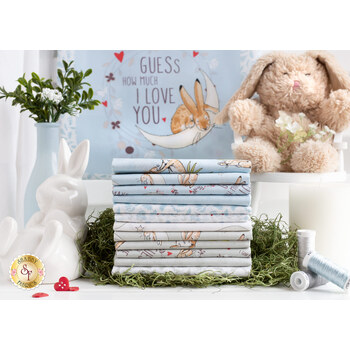 Guess How Much I Love You 2022 12 Blue FQ Set by Clothworks