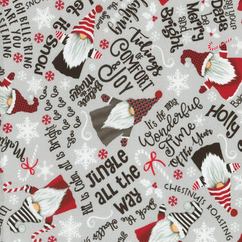 Gnome for the Holiday 2023 GAIL-CD2117 Grey by Timeless Treasures