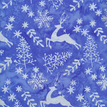 Let It Snow 122215540 Deer - Blue Azure from Island Batik