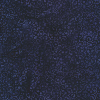 Let It Snow 122210595 Dot Swirl - Blue Midnight Blue from Island Batik