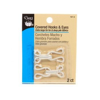 Dritz Covered Hooks and Eyes - White - 2ct