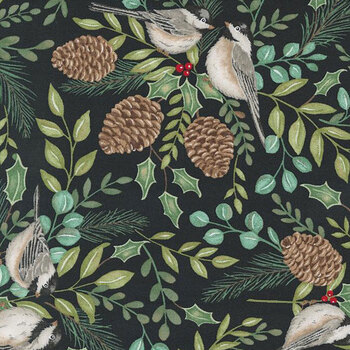Holidays at Home 56070-13 Charcoal Black by Deb Strain for Moda Fabrics