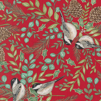 Holidays at Home 56070-15 Berry Red by Deb Strain for Moda Fabrics