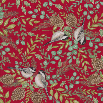 Holidays at Home 56070-15 Berry Red by Deb Strain for Moda Fabrics