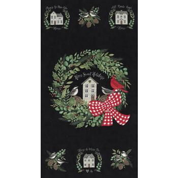 Holidays at Home 56079-13 Charcoal Black Panel by Deb Strain for Moda Fabrics