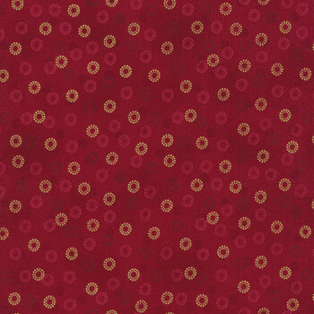 Stof Christmas - Frosty Snowflake 4590-410 Red/Gold by Stof Fabrics