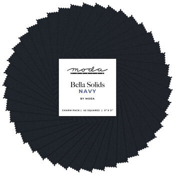 Bella Solids  Charm Pack - 9900PP-20 Navy by Moda Fabrics
