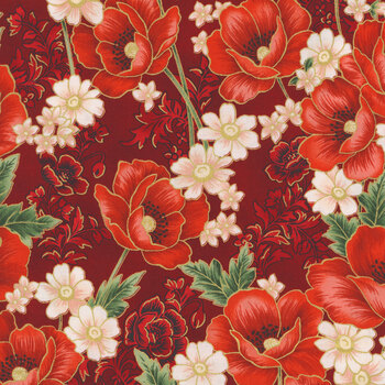 Poppy Hill 21855-91 Crimson from Robert Kaufman Fabrics REM