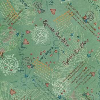 Irish Blessing 2368-17 Light Teal by Janet Rae Nesbitt for Henry Glass Fabrics