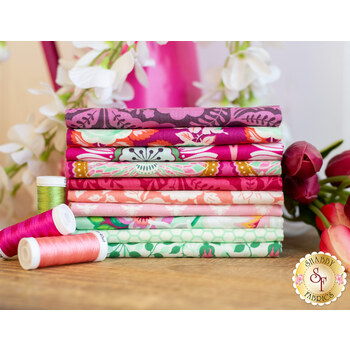 Local Honey  10 FQ Set - Raspberry and Mint by FIGO Fabrics