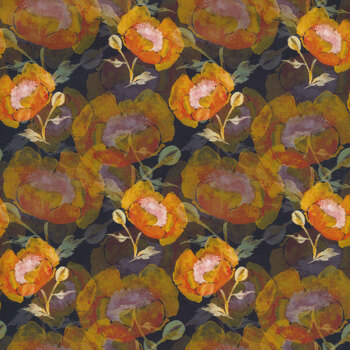 Reflections of Autumn II 23RA-1 Shadow Poppies by Jason Yenter for In the Beginning Fabrics