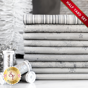 Stof Christmas  - 9 Half Yard Set Gray/Silver by Stof Fabrics