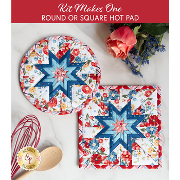  Folded Star Hot Pad - Forget-Me-Not - Round OR Square - White